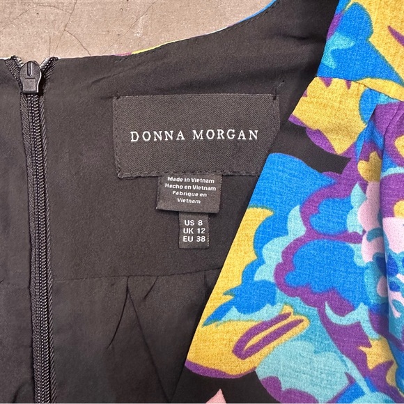 Donna Morgan Floral Long Sleeve V-Neck Maxi Sz 8 - Picture 8 of 9